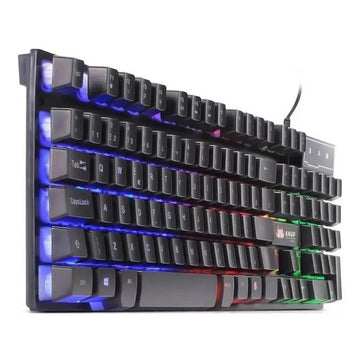 Teclado Gamer Semi Mecânico LED Colorido Iluminado Profissional ABNT2 USB Ergonomico PC Notebook Jogo Computador Desktop