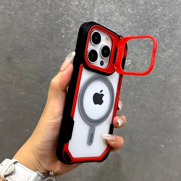 Luxo à prova de choque armadura caso transparente para iphone 17 ar 16 15 14 13 pro max plus 16pro 15pro magsafe carga sem fio capa