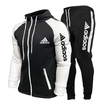 Um popular conjunto de moletom esportivo de lã quente masculino para outono e inverno, adequado para festas e uso diário casual