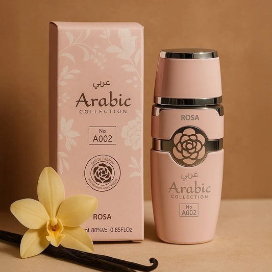 Perfume Árabe Feminino Rosa A002 – 25ml – Doce Floral Baunilha