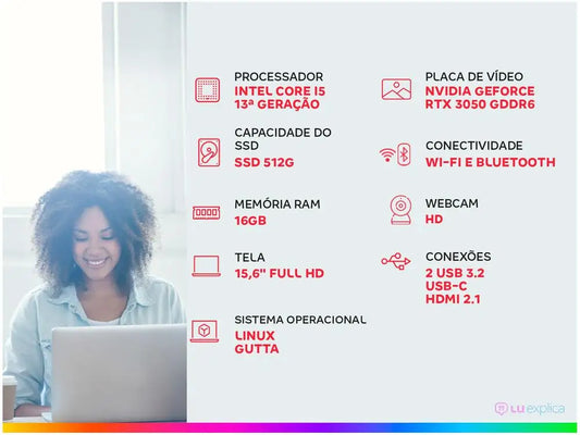 Gamer Notebook Acer Nitro V15 Intel Core i5 512GB SSD 16GB RAM 15,6 "Full HD 144Hz IPS RTX 3050 6GB ANV15-51-582R